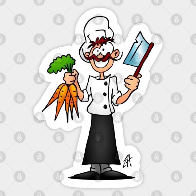 The vegetarian chef Sticker by Cardvibes